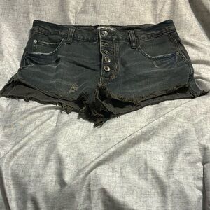 Free People Black Jean Shorts